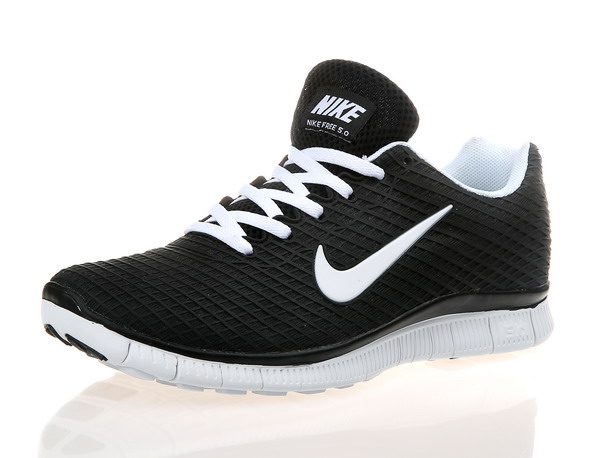 Nike Free 5.0 chaussures de course legeres mens nouveau blanc noir (1)